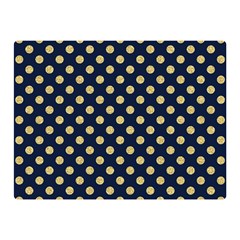 Navy/gold Polka Dots Double Sided Flano Blanket (mini)  by Colorfulart23