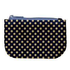 Navy/gold Polka Dots Large Coin Purse by Colorfulart23