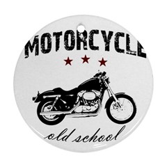 Motorcycle Old School Ornament (round) by Valentinaart