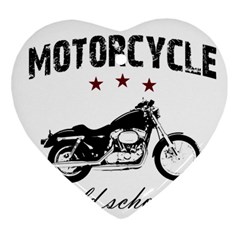 Motorcycle Old School Ornament (heart) by Valentinaart