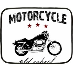 Motorcycle Old School Double Sided Fleece Blanket (mini)  by Valentinaart