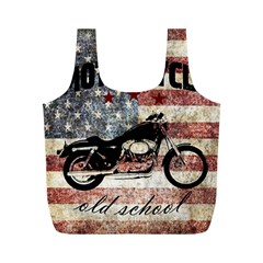 Motorcycle Old School Full Print Recycle Bags (m)  by Valentinaart