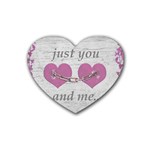 Shabby Chich Love Concept Poster Rubber Coaster (Heart)  Front