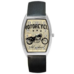 Motorcycle Old School Barrel Style Metal Watch by Valentinaart