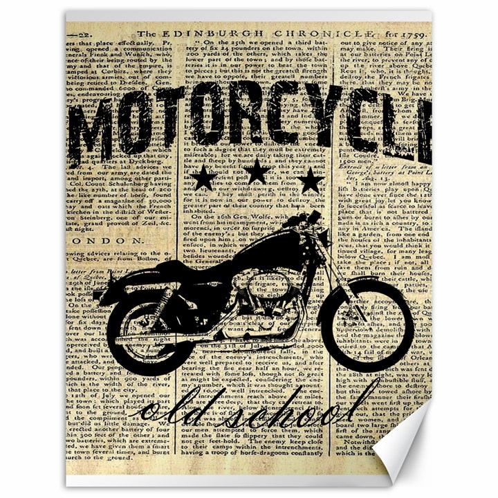 Motorcycle old school Canvas 12  x 16  