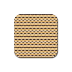 Colored Zig Zag Rubber Square Coaster (4 Pack)  by Colorfulart23