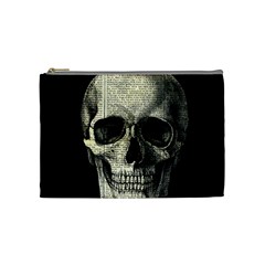 Newspaper Skull Cosmetic Bag (medium) 