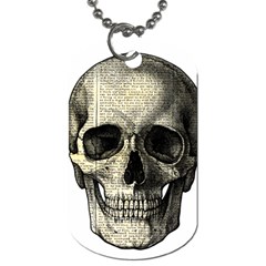 Newspaper Skull Dog Tag (one Side) by Valentinaart