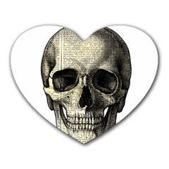 Newspaper Skull Heart Mousepads by Valentinaart