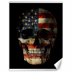 American Flag Skull Canvas 12  X 16   by Valentinaart