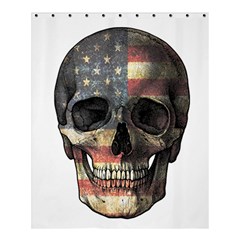 American Flag Skull Shower Curtain 60  X 72  (medium)  by Valentinaart