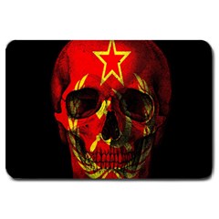 Russian Flag Skull Large Doormat  by Valentinaart