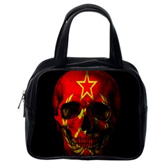 Russian Flag Skull Classic Handbags (one Side) by Valentinaart
