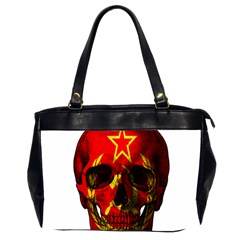 Russian Flag Skull Office Handbags (2 Sides)  by Valentinaart