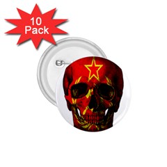 Russian Flag Skull 1 75  Buttons (10 Pack) by Valentinaart