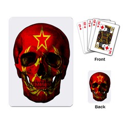 Russian Flag Skull Playing Card by Valentinaart