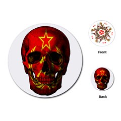 Russian Flag Skull Playing Cards (round)  by Valentinaart