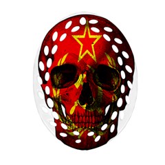 Russian Flag Skull Oval Filigree Ornament (two Sides) by Valentinaart