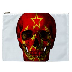 Russian Flag Skull Cosmetic Bag (xxl)  by Valentinaart