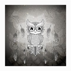 Wonderful Owl, Mandala Design Medium Glasses Cloth (2-side) by FantasyWorld7