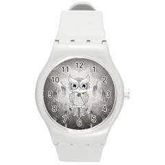 Wonderful Owl, Mandala Design Round Plastic Sport Watch (m) by FantasyWorld7