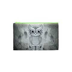 Wonderful Owl, Mandala Design Cosmetic Bag (xs) by FantasyWorld7
