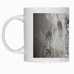 Wonderful Owl, Mandala Design White Mugs