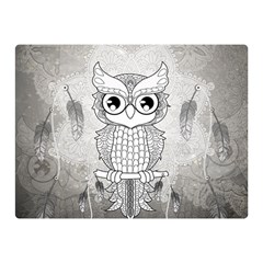 Wonderful Owl, Mandala Design Double Sided Flano Blanket (mini)  by FantasyWorld7