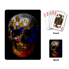 Russian Flag Skull Playing Card by Valentinaart