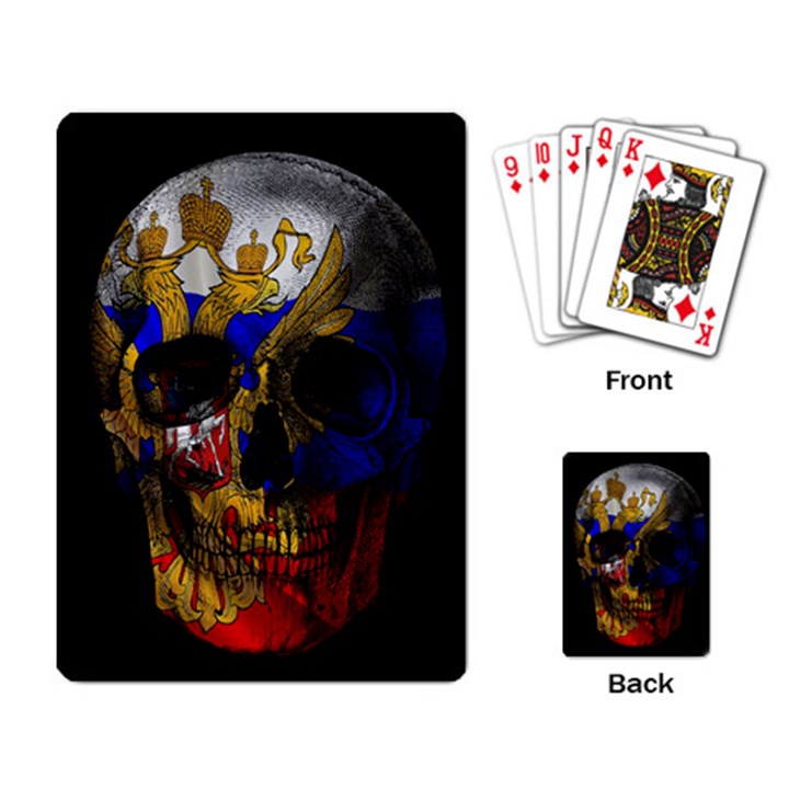 Russian flag skull Playing Card