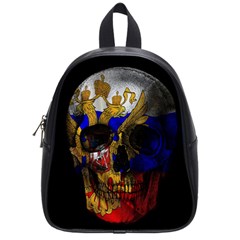 Russian Flag Skull School Bags (small)  by Valentinaart