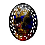 Russian flag skull Ornament (Oval Filigree) Front