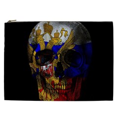 Russian Flag Skull Cosmetic Bag (xxl) 