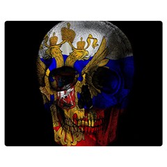 Russian Flag Skull Double Sided Flano Blanket (medium)  by Valentinaart