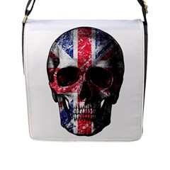 Uk Flag Skull Flap Messenger Bag (l)  by Valentinaart