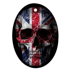 Uk Flag Skull Ornament (oval)