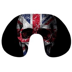 Uk Flag Skull Travel Neck Pillows by Valentinaart