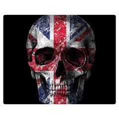 Uk Flag Skull Double Sided Flano Blanket (medium)  by Valentinaart