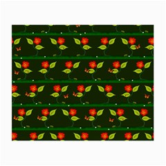 Plants And Flowers Small Glasses Cloth by linceazul