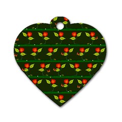 Plants And Flowers Dog Tag Heart (one Side) by linceazul