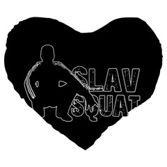 Slav Squat Large 19  Premium Flano Heart Shape Cushions by Valentinaart