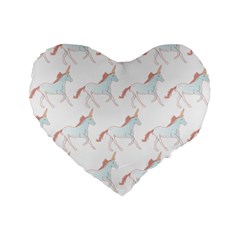 Unicorn Pattern Standard 16  Premium Heart Shape Cushions by paulaoliveiradesign