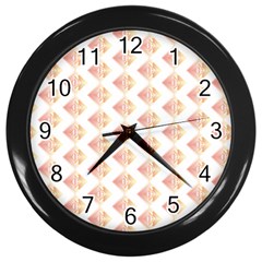 Geometric Losangle Pattern Rosy Wall Clocks (black) by paulaoliveiradesign