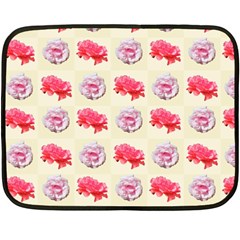 Yellow Floral Roses Pattern Fleece Blanket (mini)