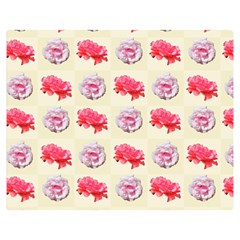 Yellow Floral Roses Pattern Double Sided Flano Blanket (medium) 