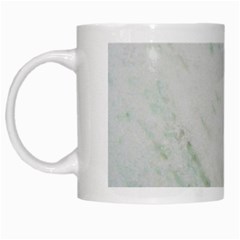 Greenish Marble Texture Pattern White Mugs