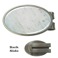 Greenish Marble Texture Pattern Money Clips (Oval) 