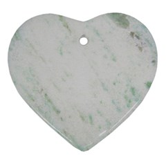 Greenish Marble Texture Pattern Heart Ornament (Two Sides)