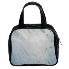 Greenish Marble Texture Pattern Classic Handbags (2 Sides)