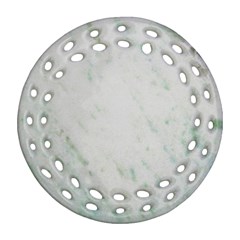 Greenish Marble Texture Pattern Round Filigree Ornament (Two Sides)